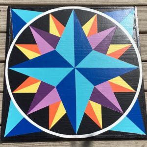 Mariner's Compass 2' x 2' Hand Painted Barn Quilt