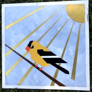 Yellow Finch 1' x 1' Hand Painted Barn Quilt