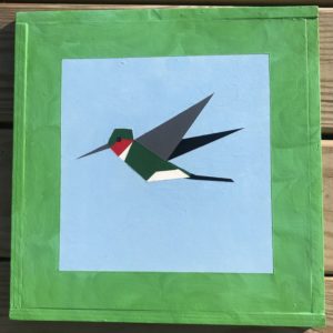 Hummingbird 1' x 1' Hand Painted Barn Quilt