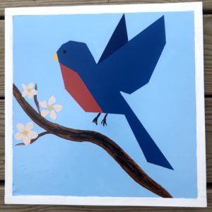 Bluebird 1' x 1' Hand Painted Barn Quilt